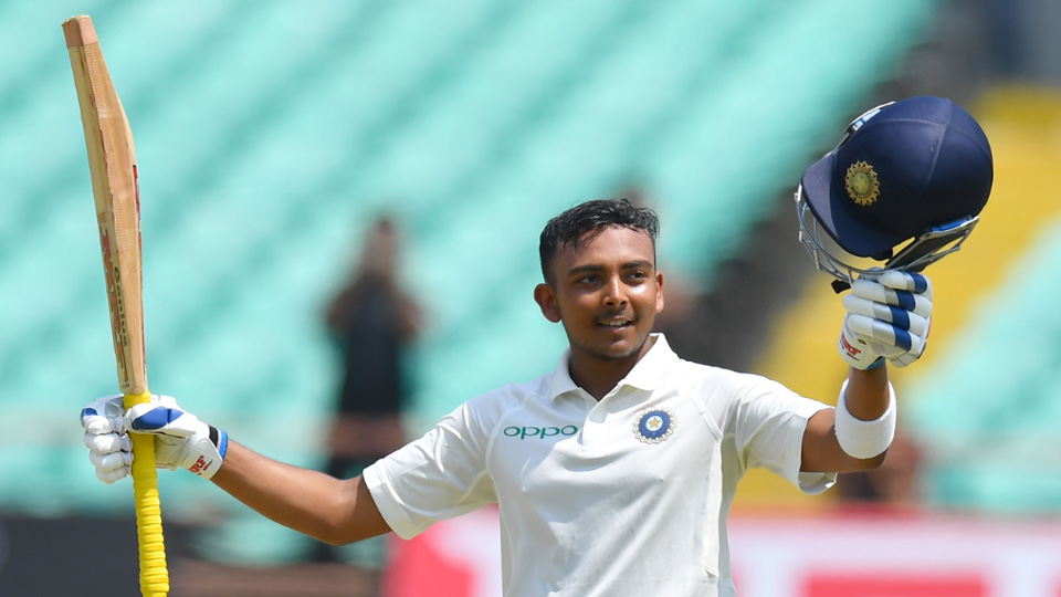cricket prithvi shaw smashed century against west indies