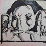 Marathi Actress Tejaswini Pandit Draw A Bal Ganesh Picture Marathi Actress Tejaswini Pandit Draw A Bal Ganesh Picture